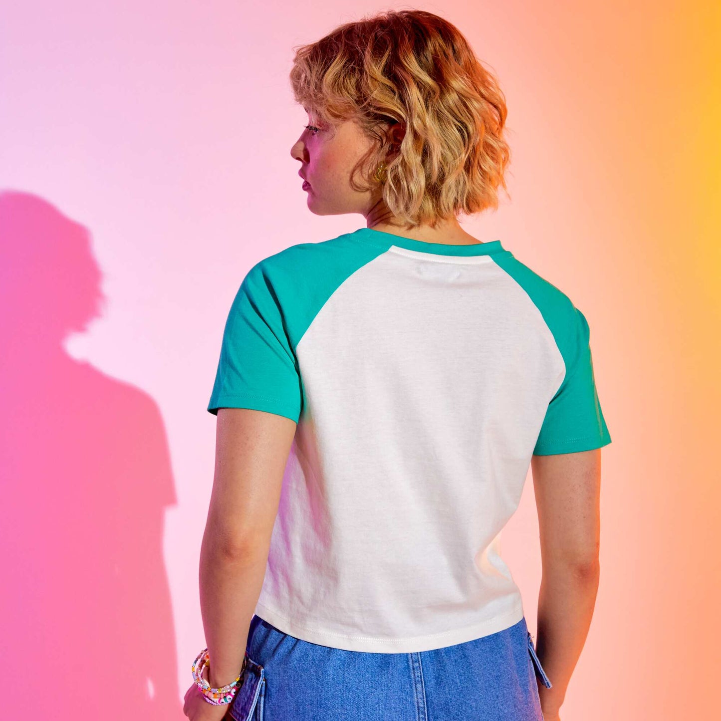 Tee-shirt imprim manches raglan Vert