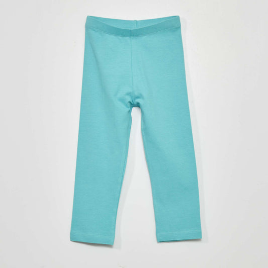 Legging court en jersey uni Bleu turquoise