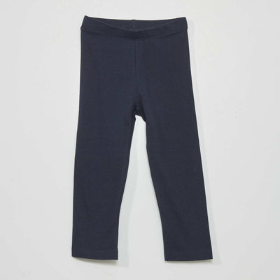 Legging court en jersey uni bleu marine
