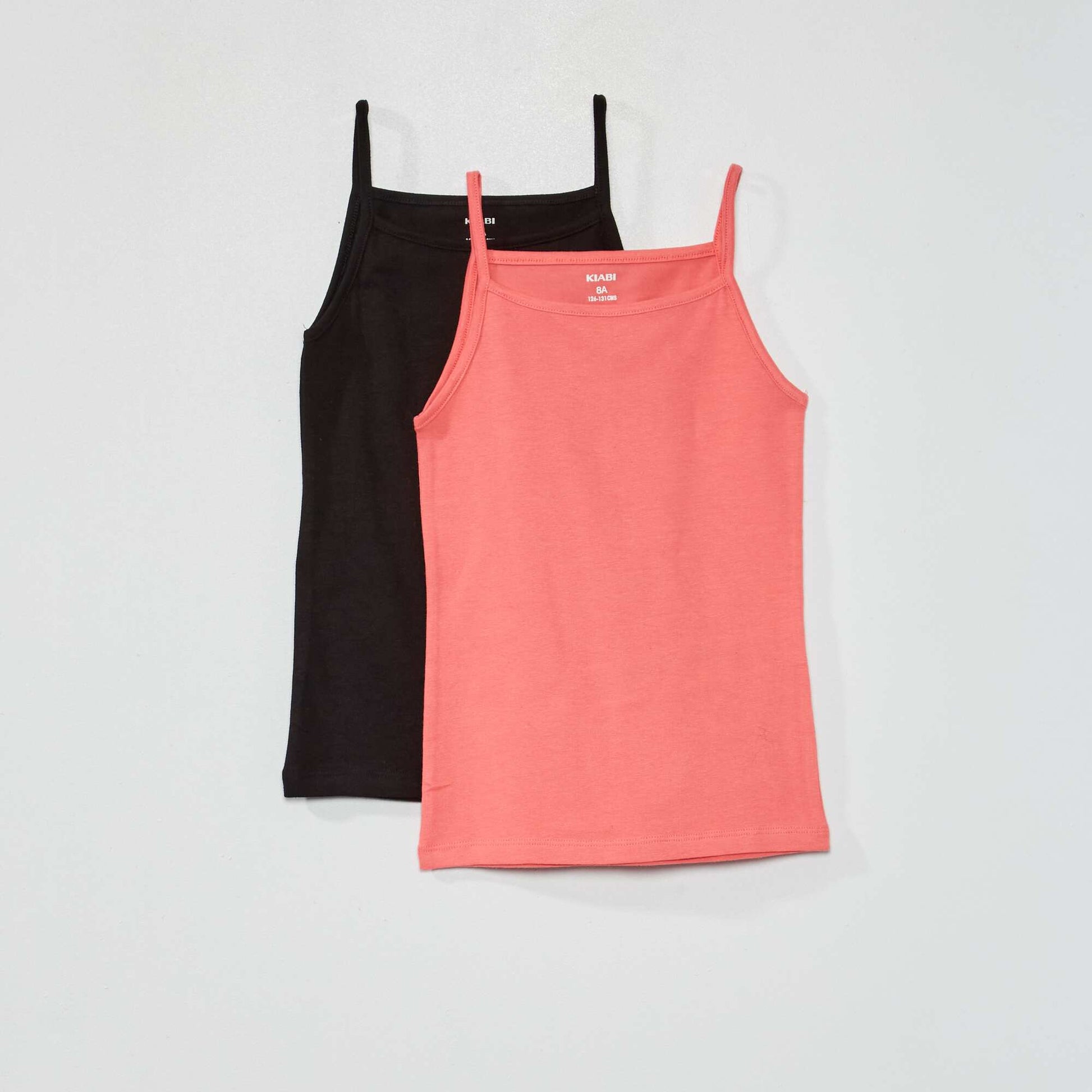 Debardeur en jersey uni - Lot de 2 Rose/noir