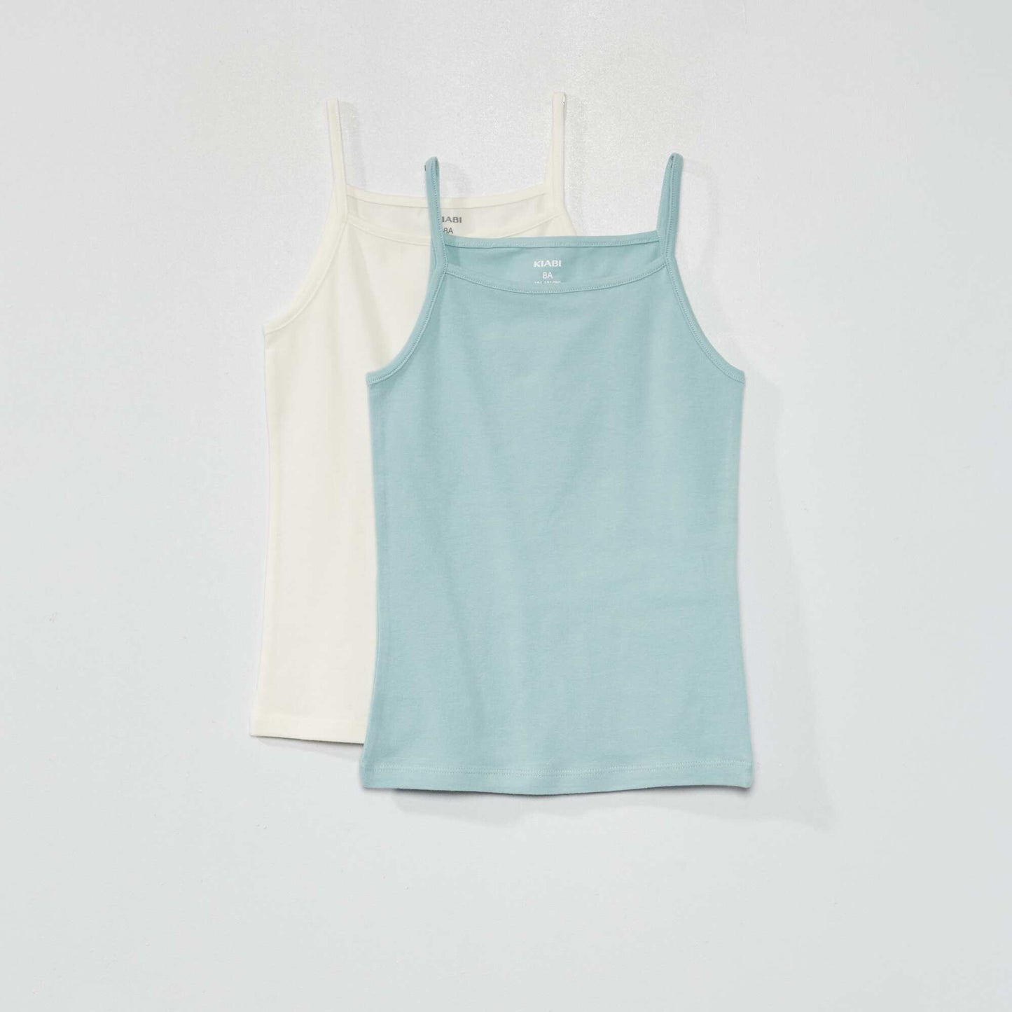 Debardeur en jersey uni - Lot de 2 Bleu ciel/blanc