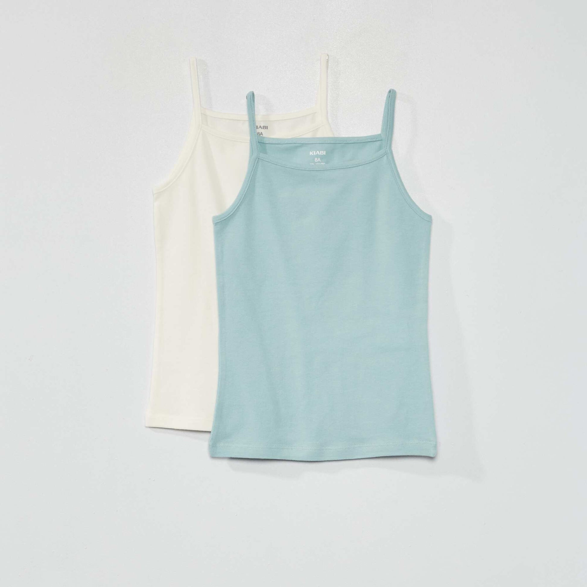 Debardeur en jersey uni - Lot de 2 Bleu ciel/blanc