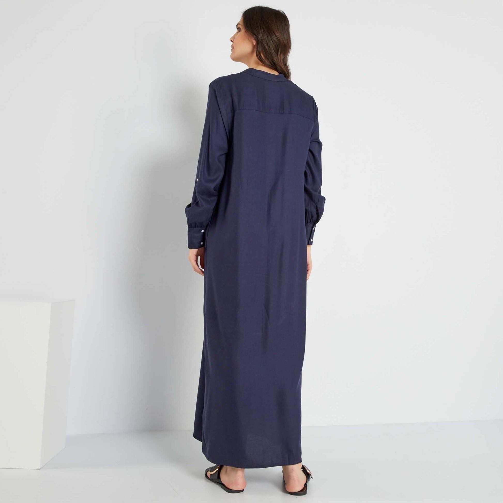 Robe longue fluide Bleu