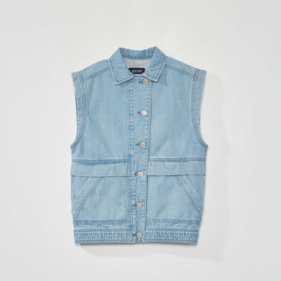 Veste en jean sans manches Bleu