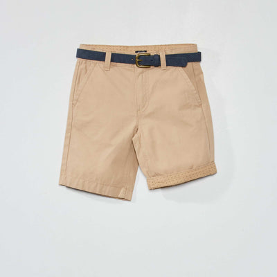 Bermuda chino avec ceinture Beige