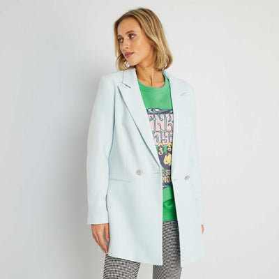 Veste mi-longue de costume Bleu