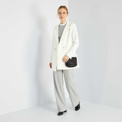 Veste mi-longue de costume Blanc