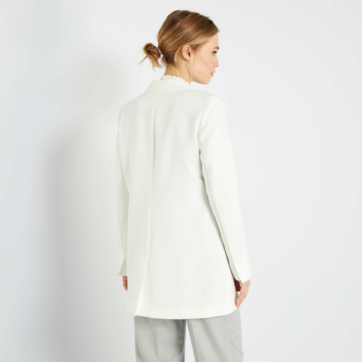 Veste En Denim Oversize Femme - Veste Mi-Longue Double Boutonnage Avec Ceinture Style Décontracté