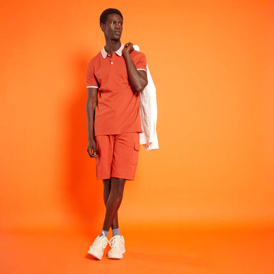 Polo en piqu de coton Orange