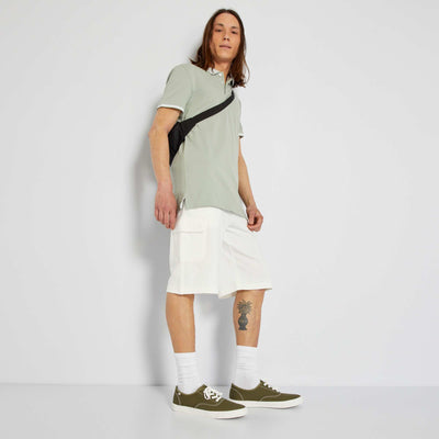 Polo en piqu de coton Vert