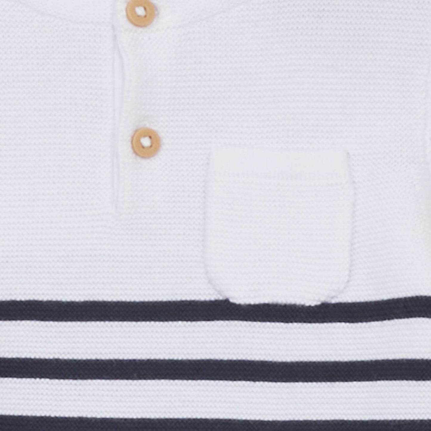 Pull col tunisien en maille Blanc/noir rayures