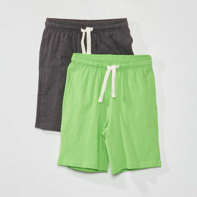 Lot de bermudas en jersey - 2 pi ces Gris/vert