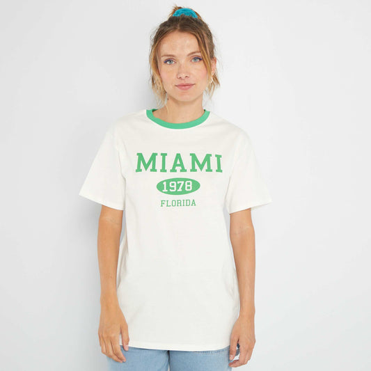 Tee-shirt imprim USA Blanc