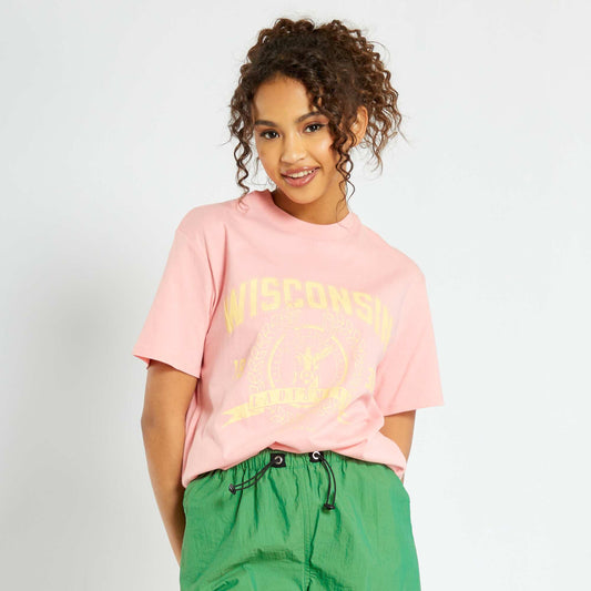 Tee-shirt imprim USA Rose