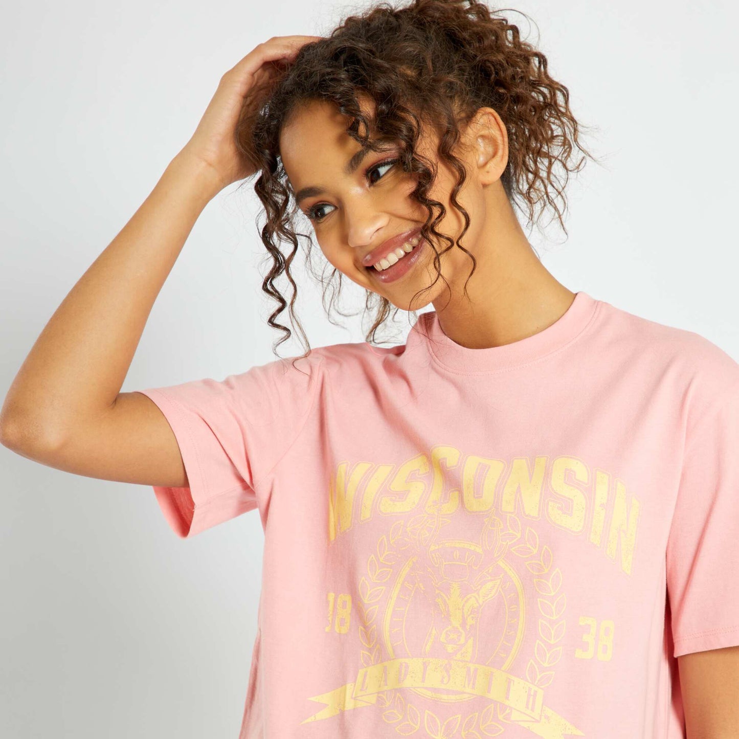 Tee-shirt imprim USA Rose