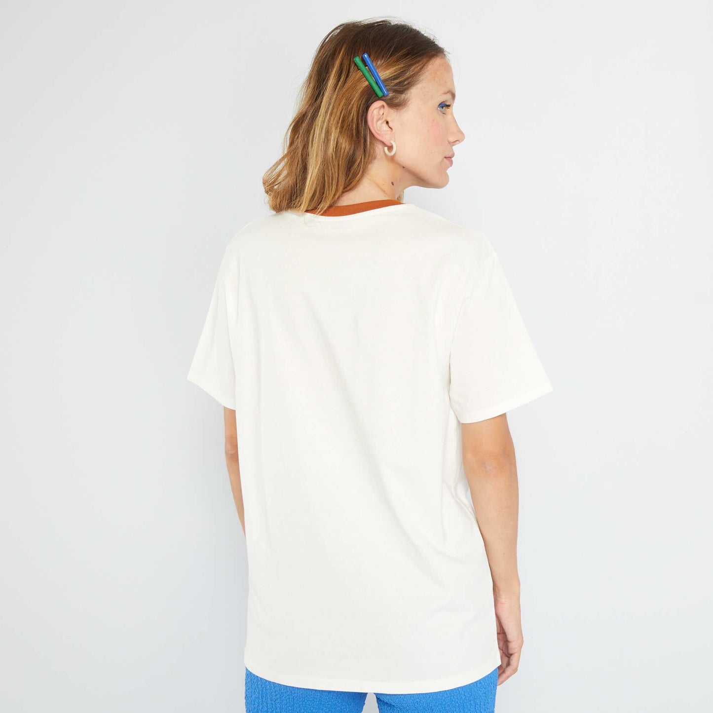 Tee-shirt imprim USA Blanc