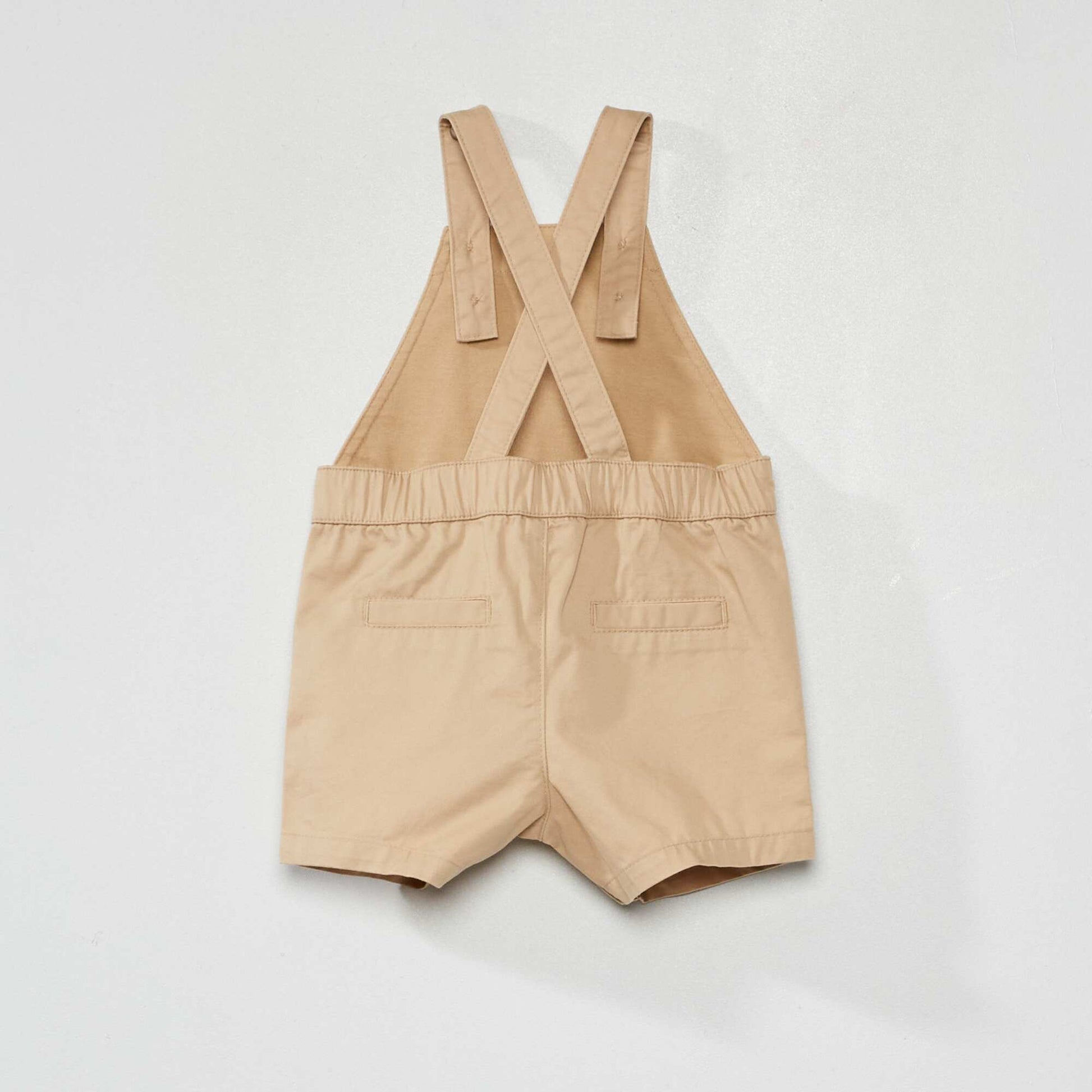 Salopette courte en coton Beige