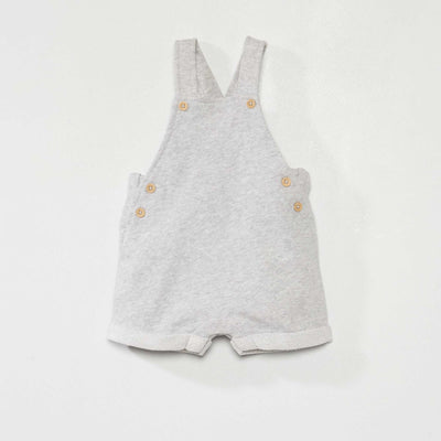 Salopette courte en molleton Gris