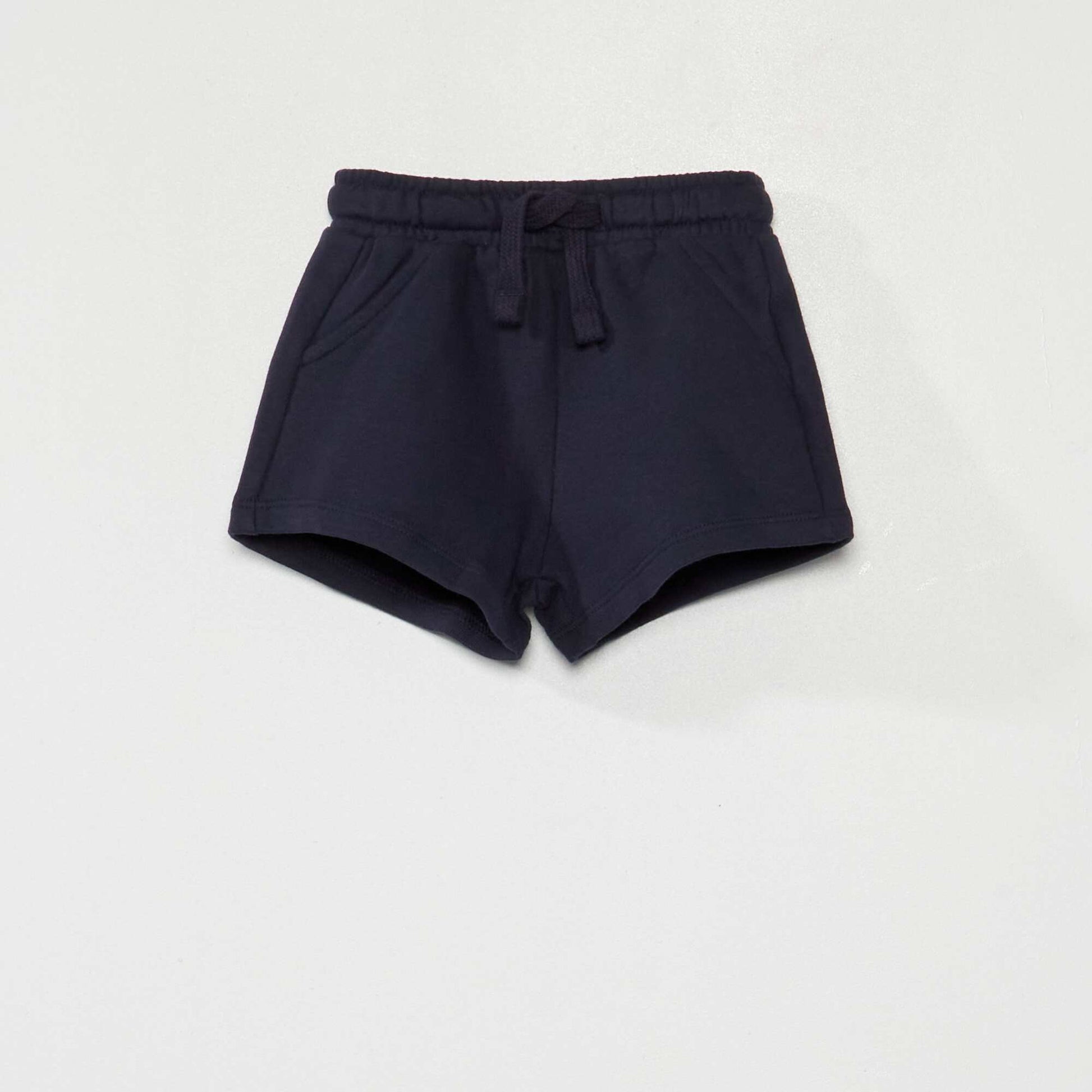 Short en molleton uni bleu marine