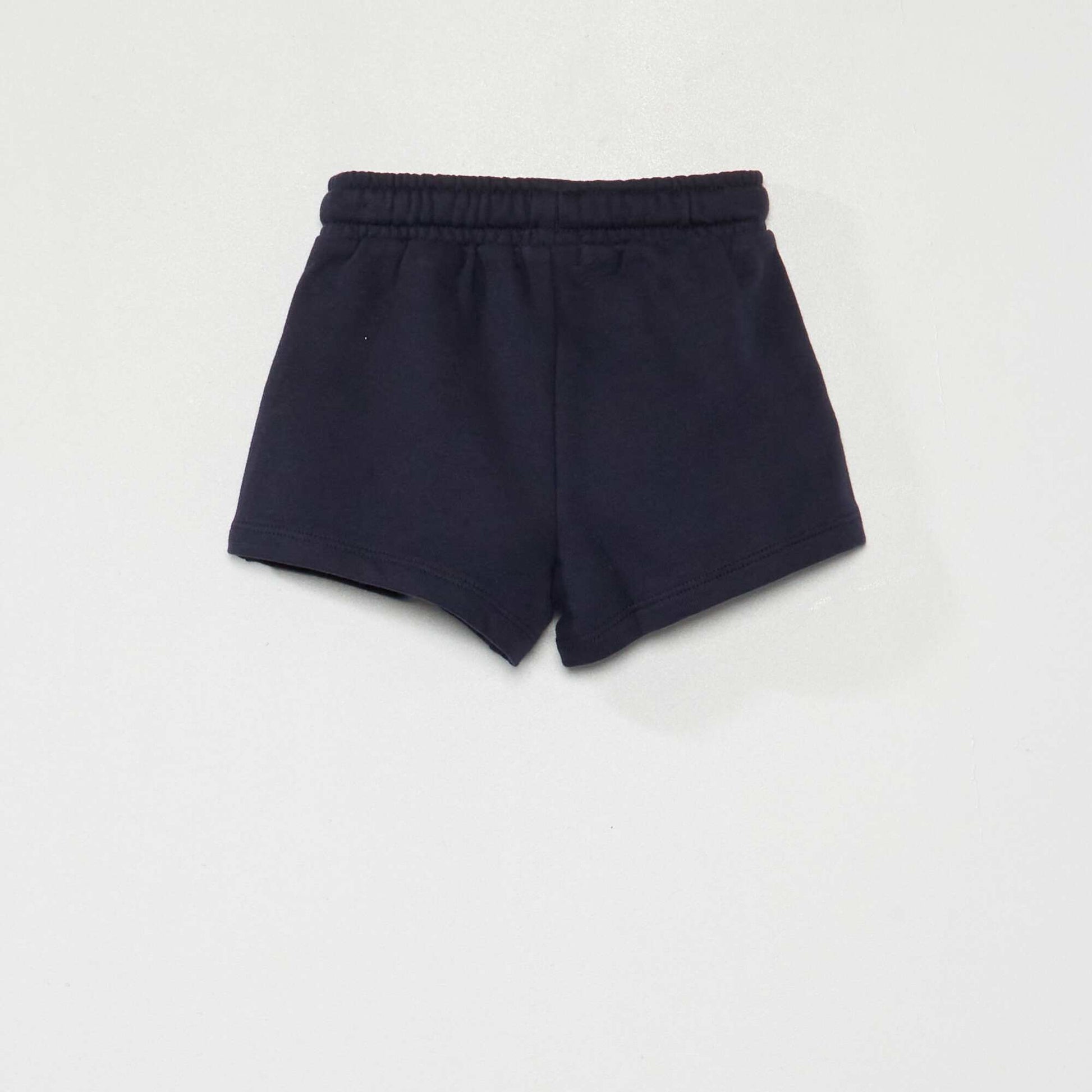 Short en molleton uni bleu marine