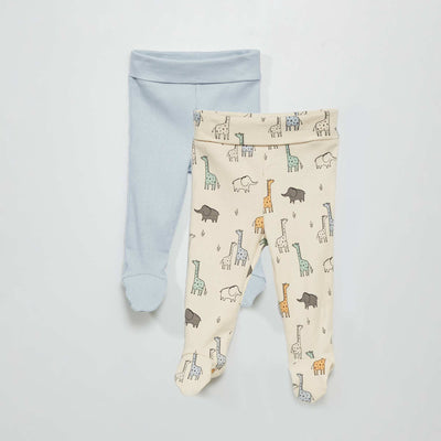 Lot de 2 leggings avec pieds Blanc