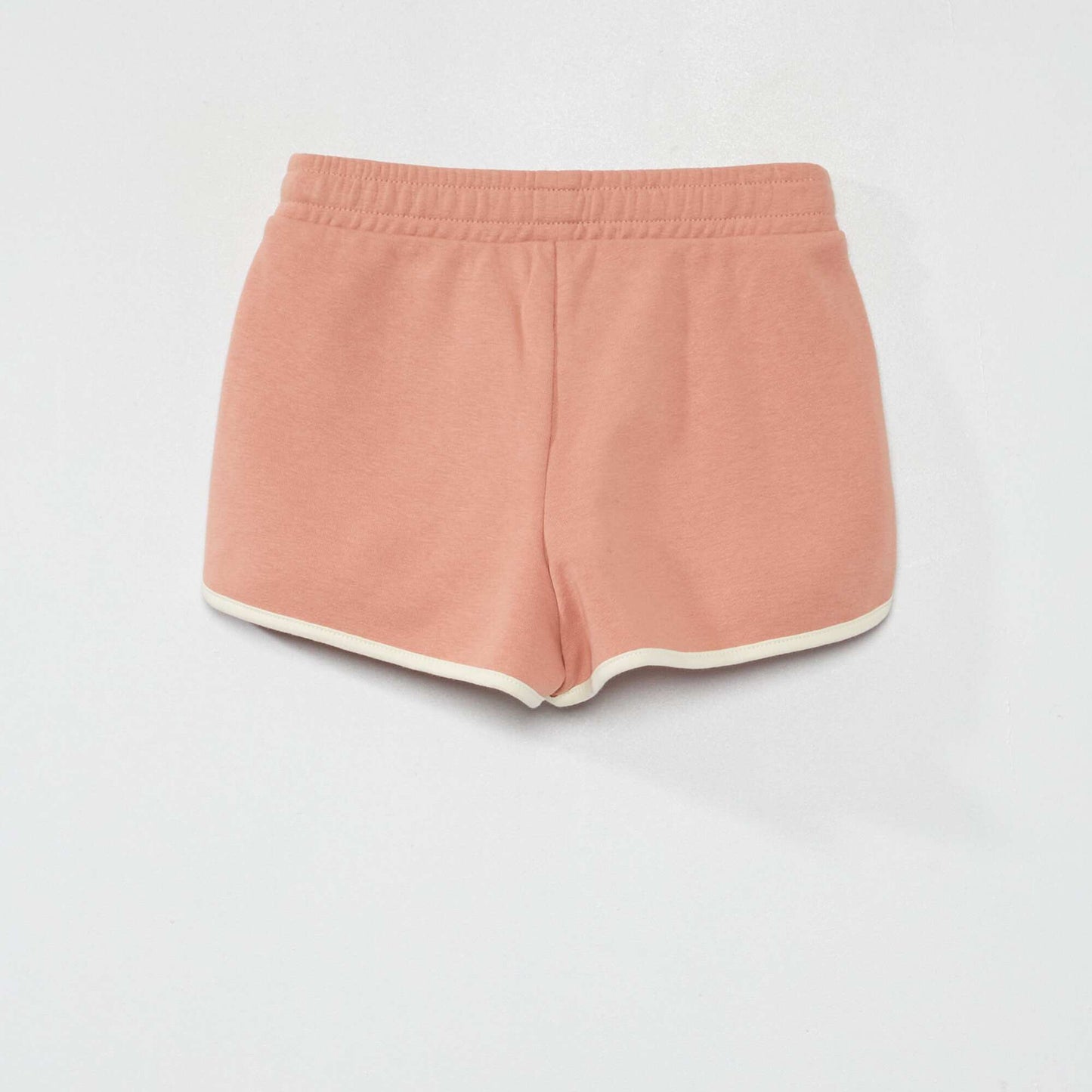 Short en molleton avec bords contrastants rose