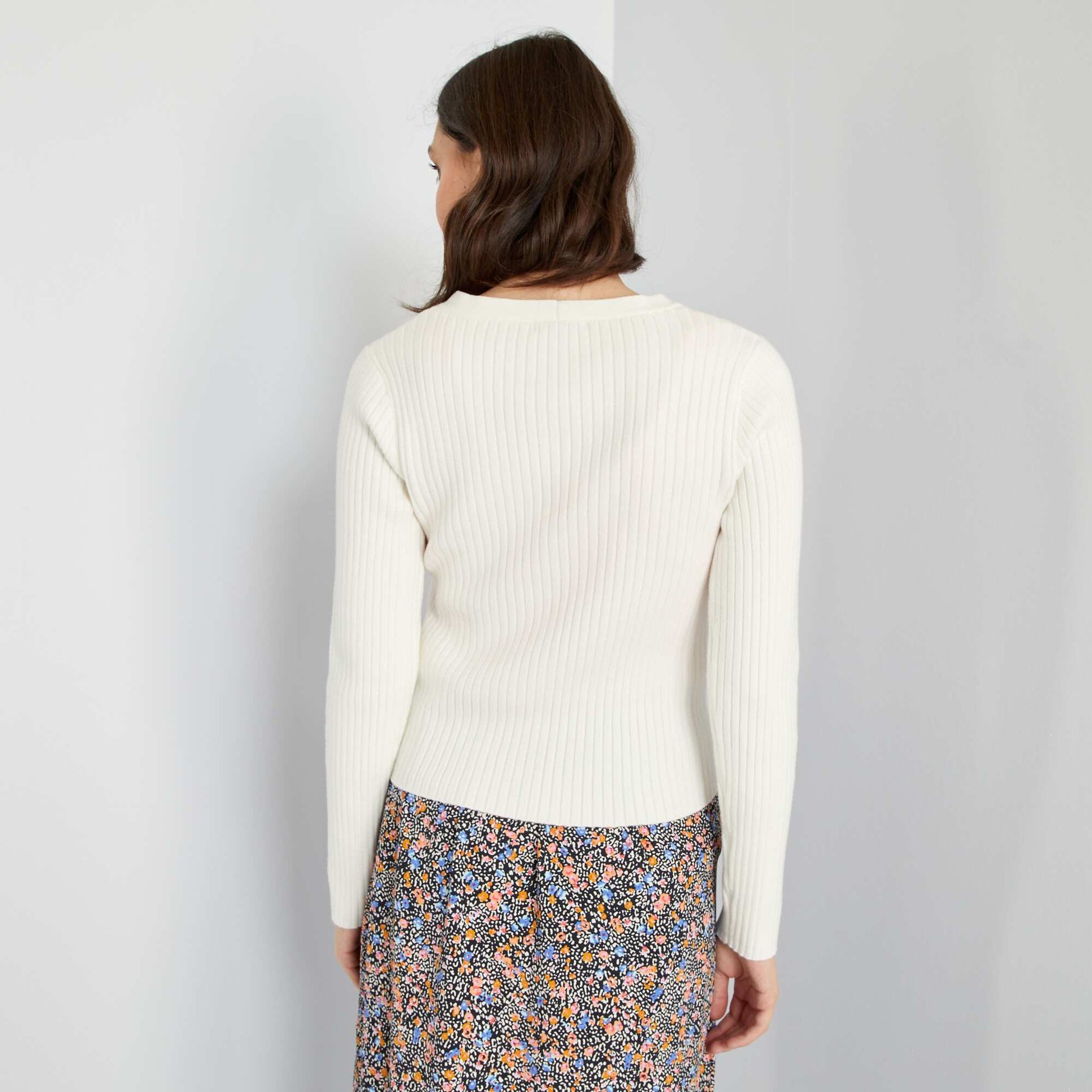 Gilet en maille c tel e blanc