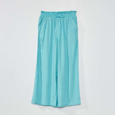 Pantalon fluide motif Bleu