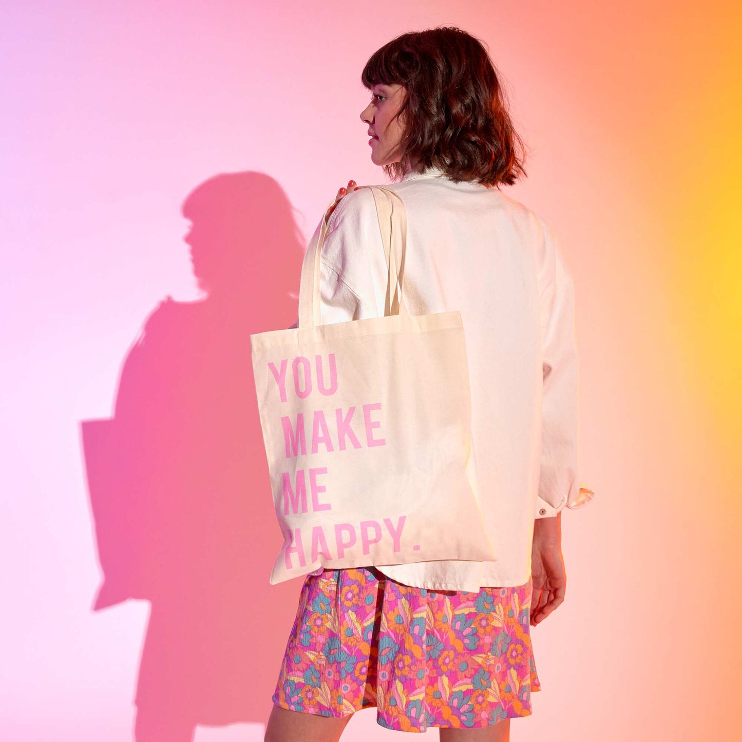 Tote bag imprim Blanc