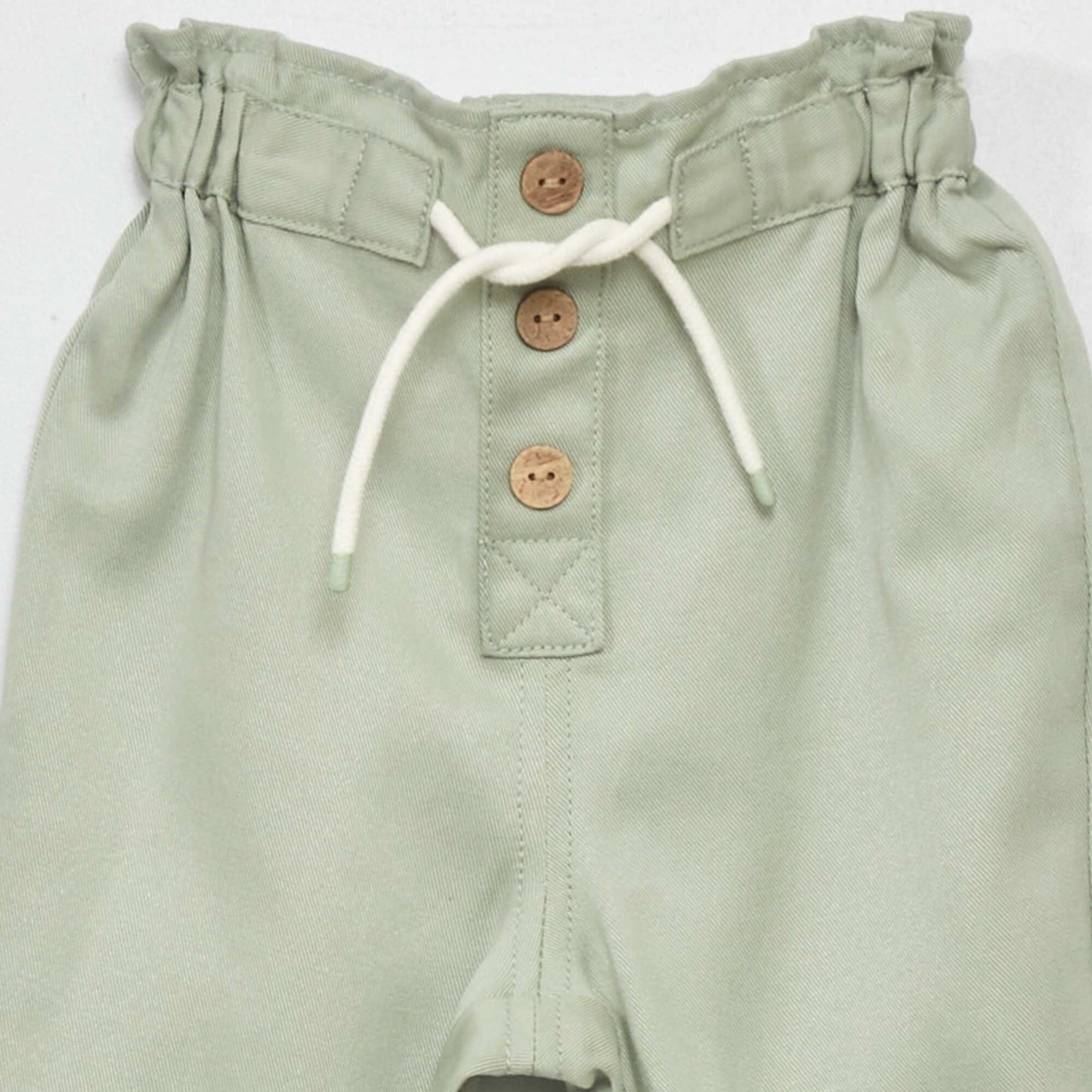 Pantalon sarouel uni vert cendr