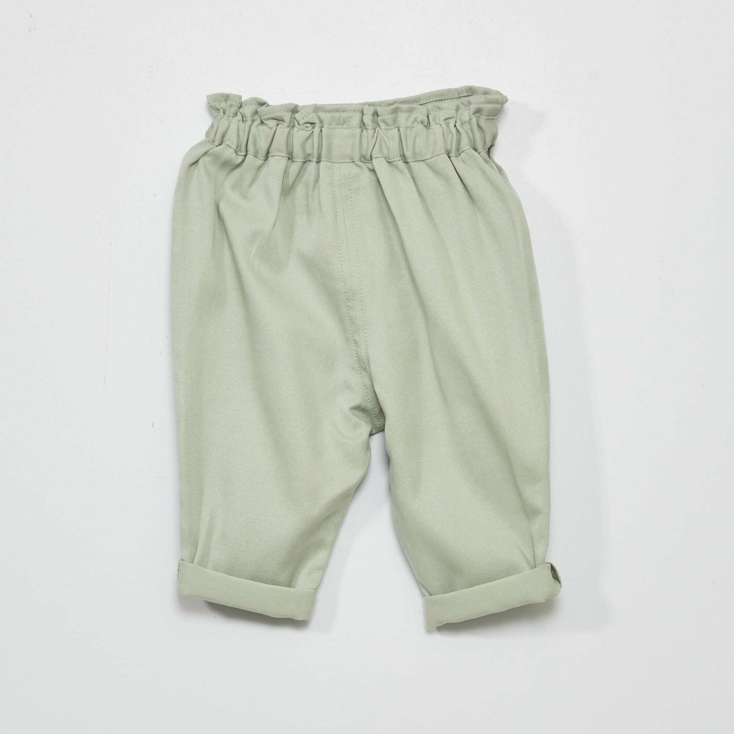 Pantalon sarouel uni vert cendr