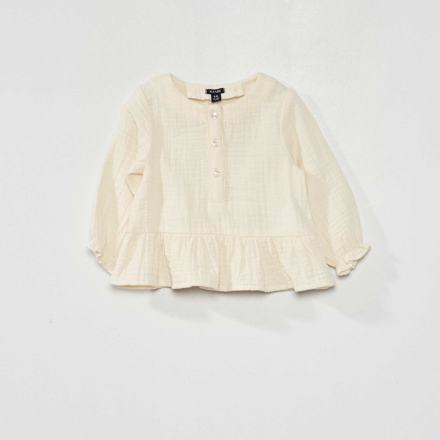 Blouse en gaze de coton Ecru