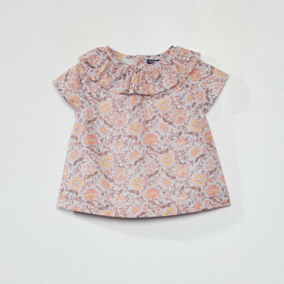 Blouse 100% coton Bleu