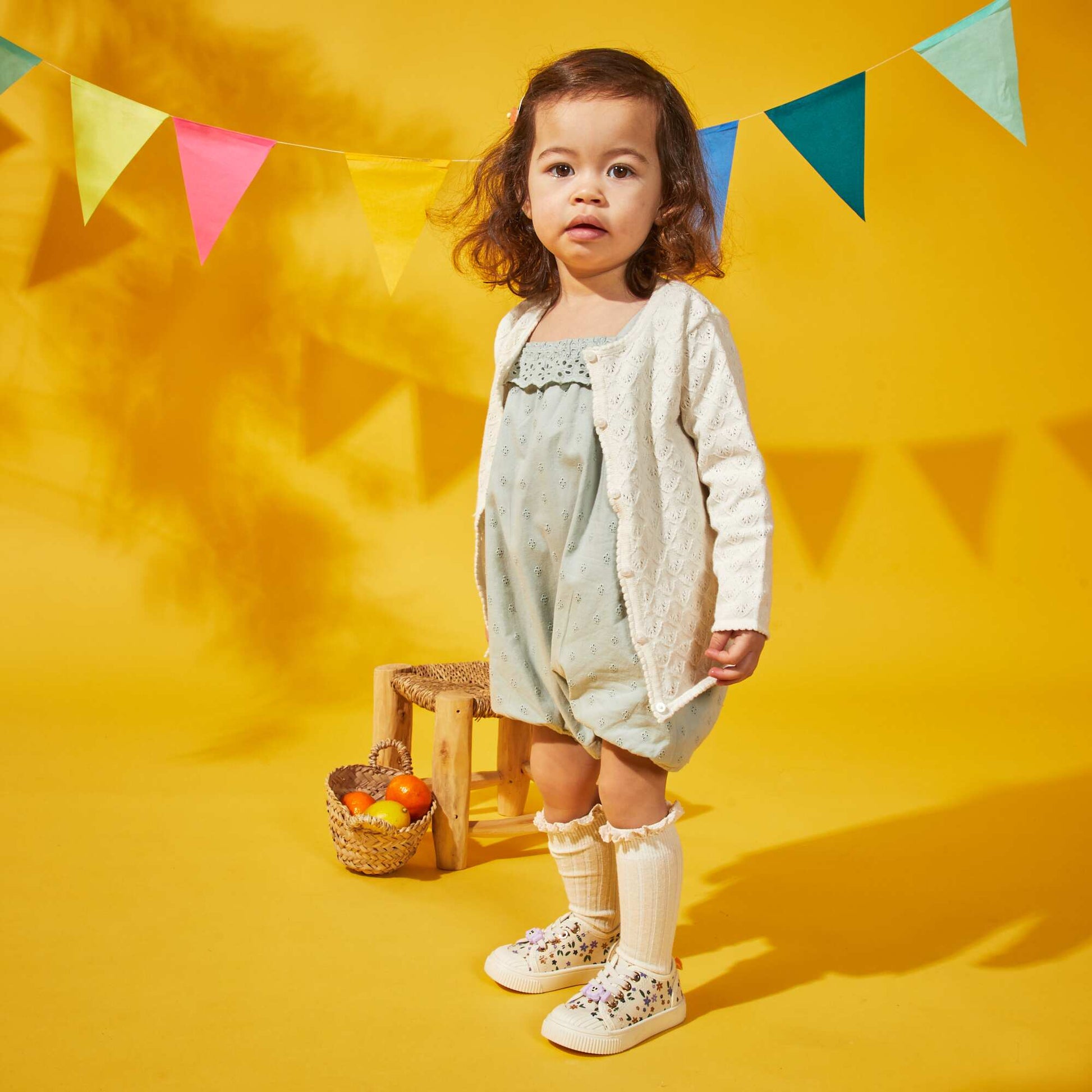 Gilet en maille pointelle Blanc