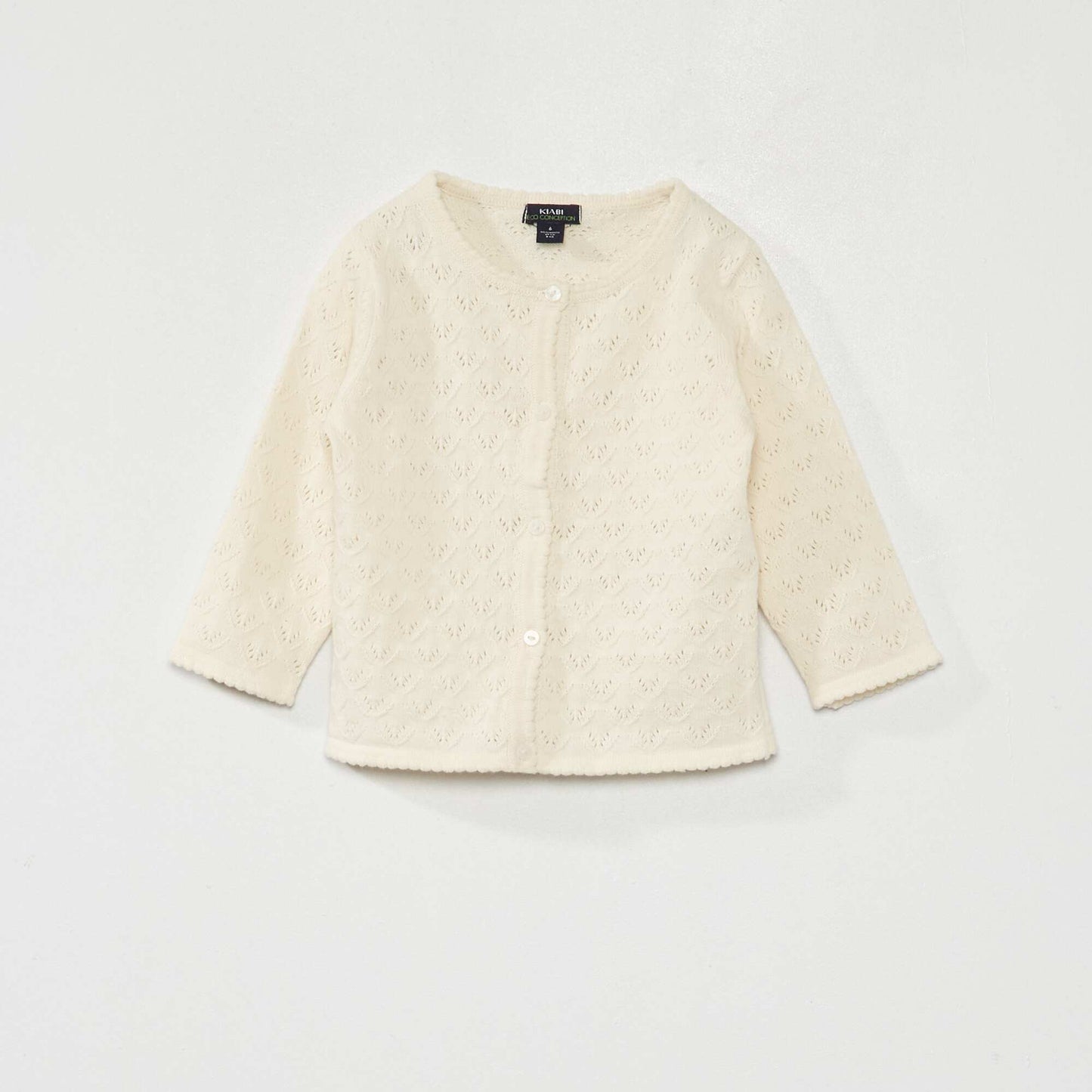 Gilet en maille pointelle Blanc