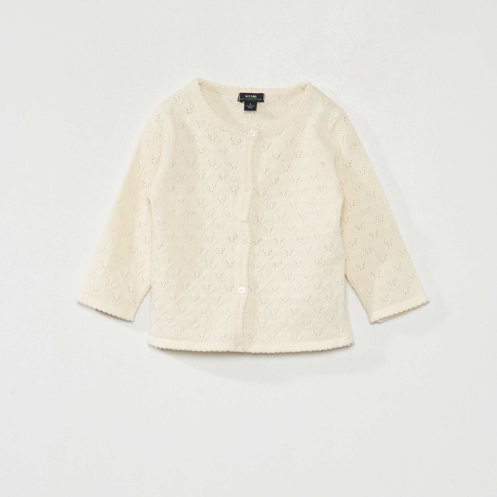 Gilet en maille pointelle Blanc