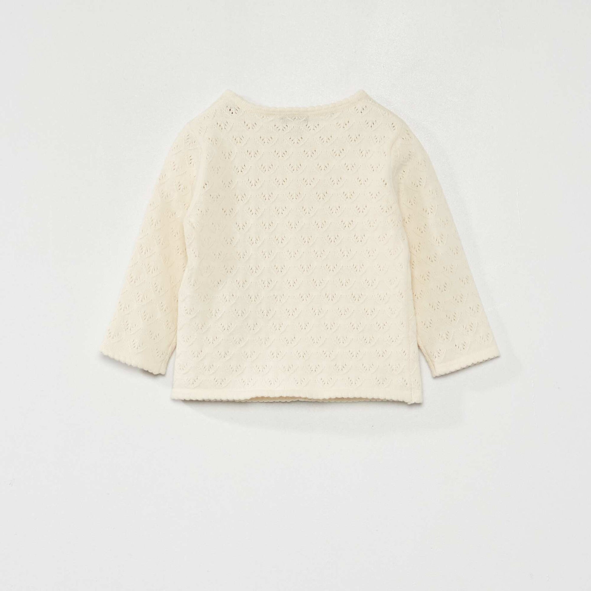 Gilet en maille pointelle Blanc
