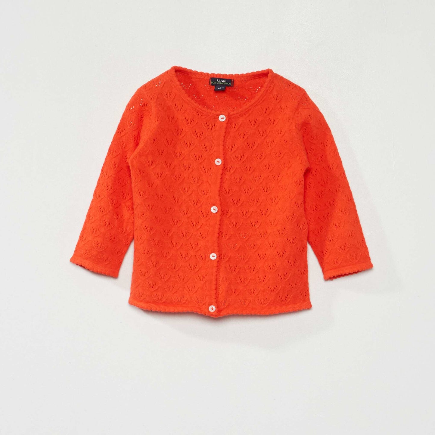 Gilet en maille pointelle Orange