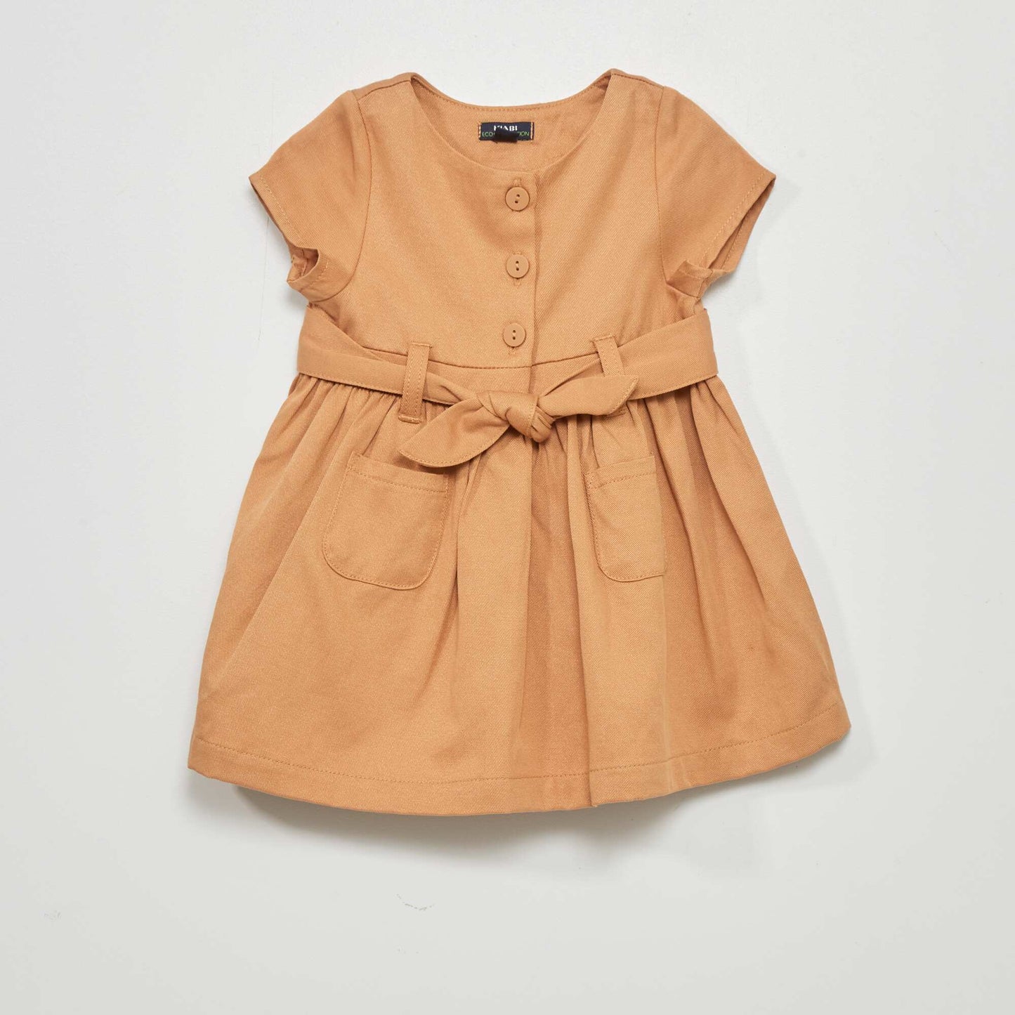 Robe manches courtes Marron