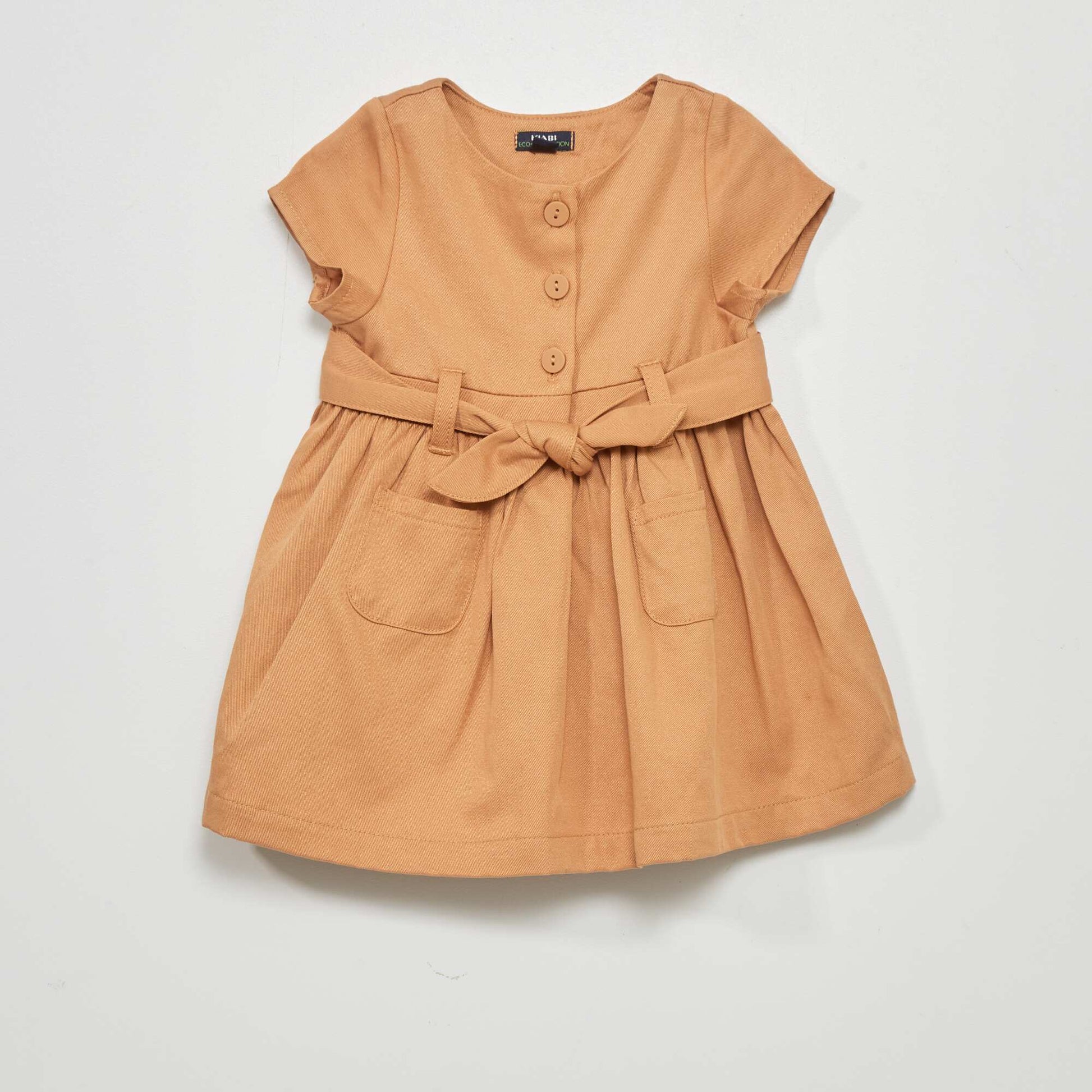 Robe manches courtes Marron