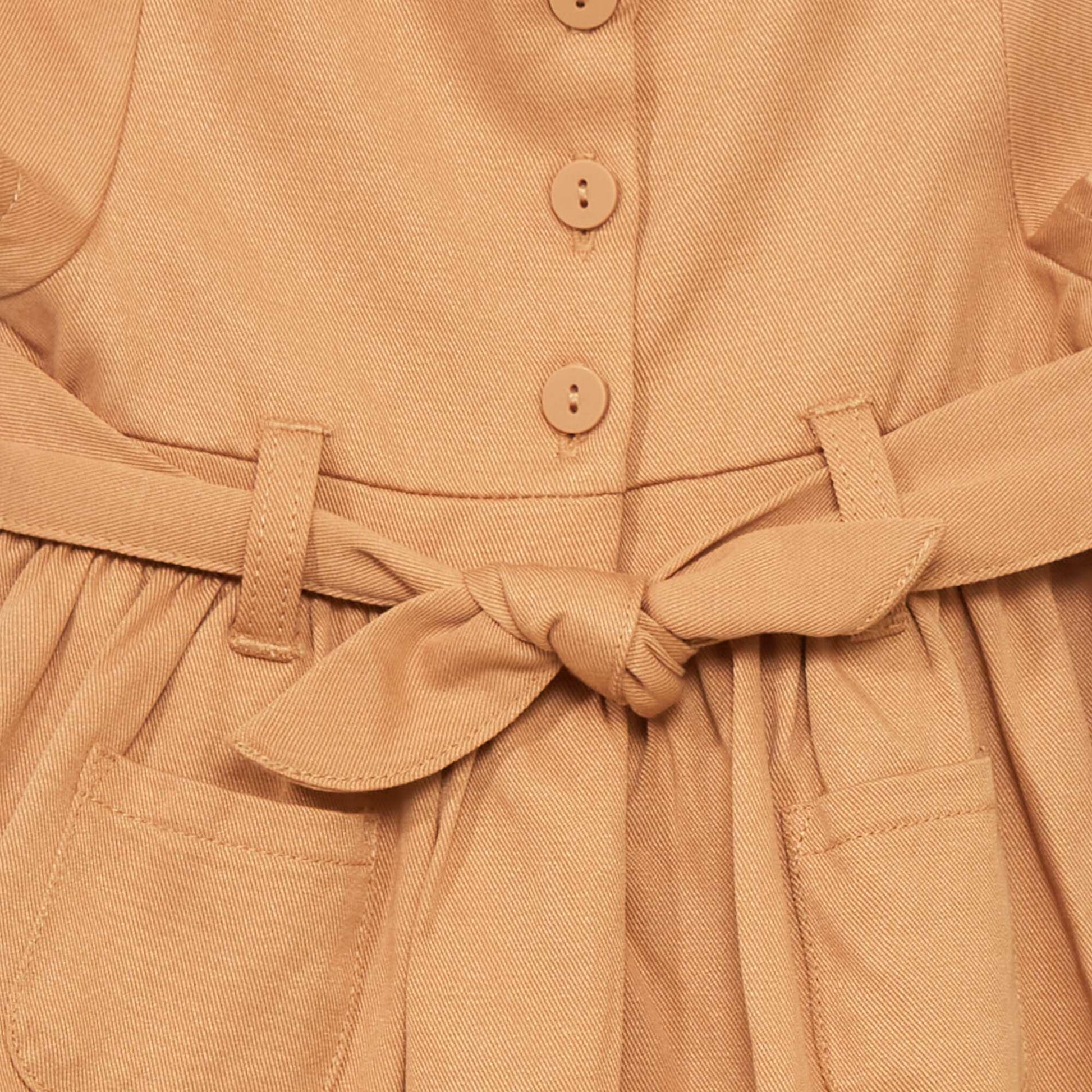 Robe manches courtes Marron