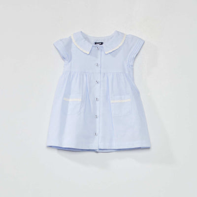 Robe en voile de coton Bleu
