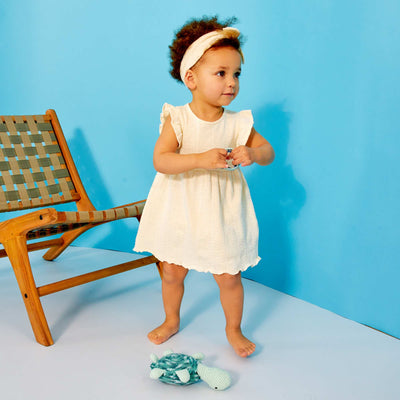 Robe + culotte en maille pointelle - 2 pi ces Ecru