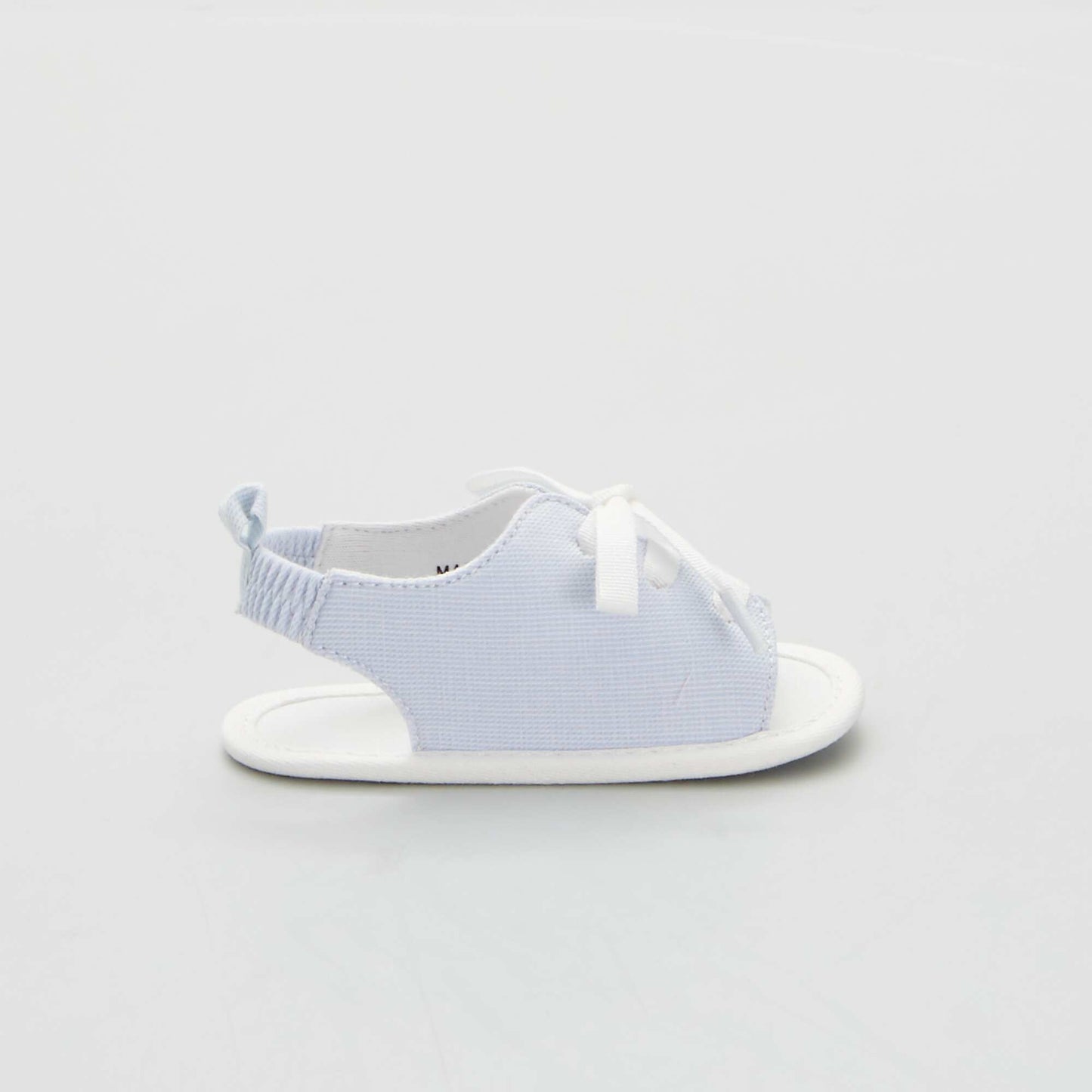 Sandales lastiques en voile de coton bleu gris