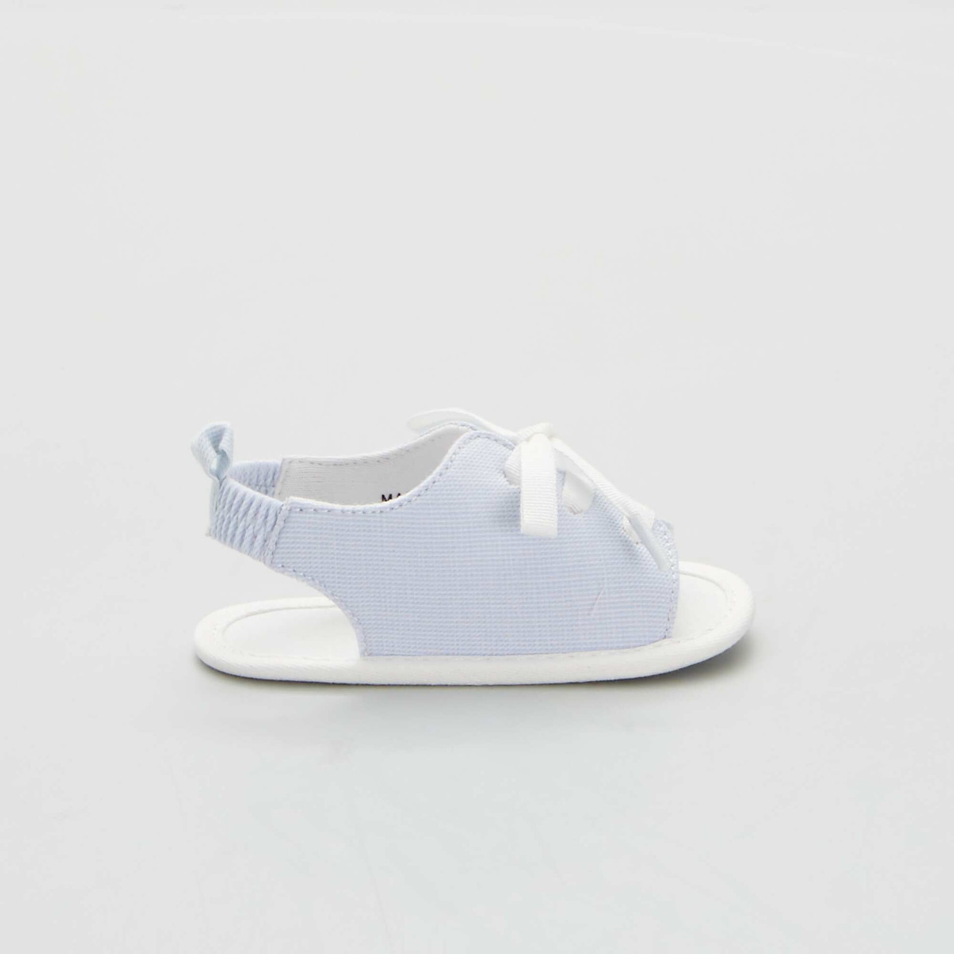 Sandales lastiques en voile de coton bleu gris