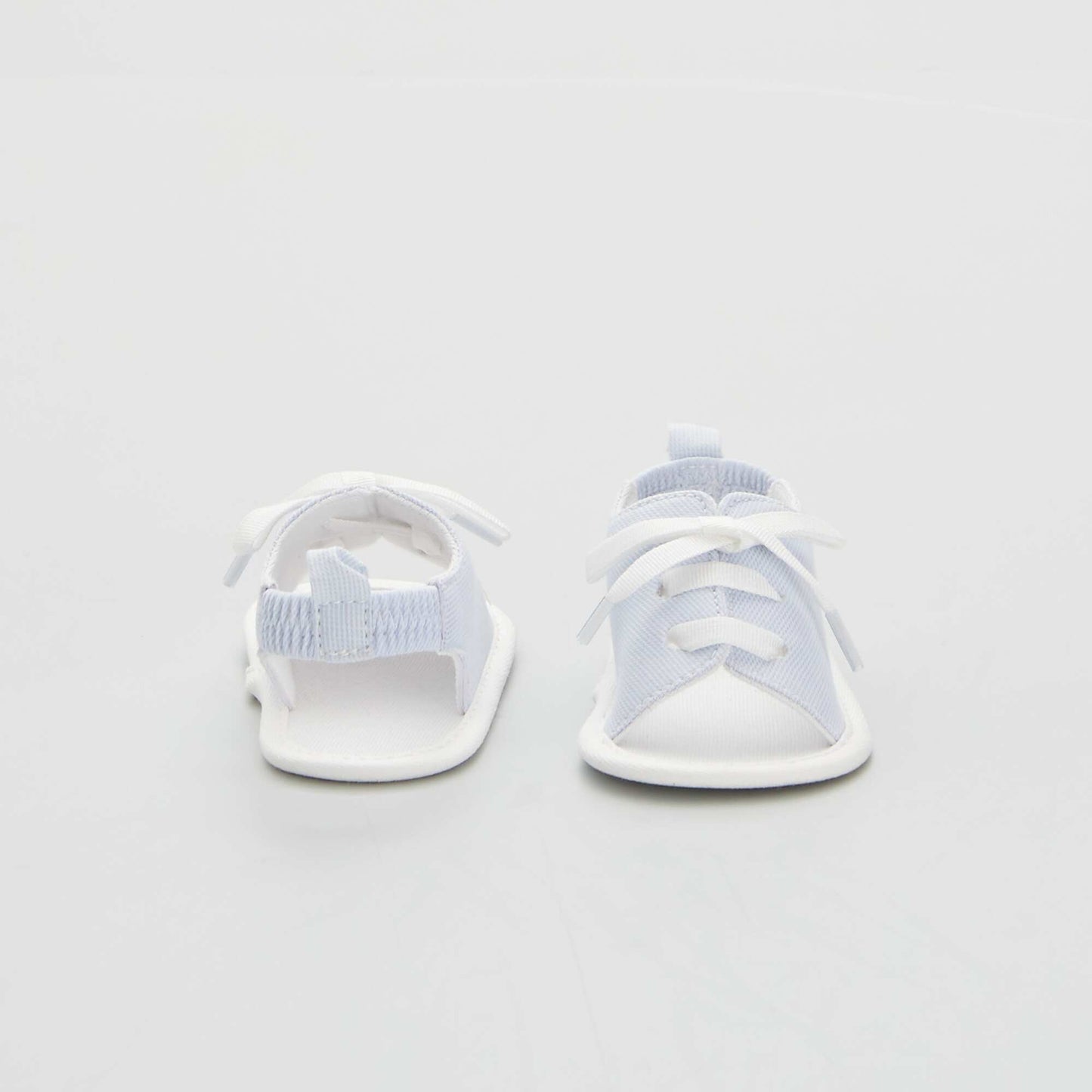 Sandales lastiques en voile de coton bleu gris
