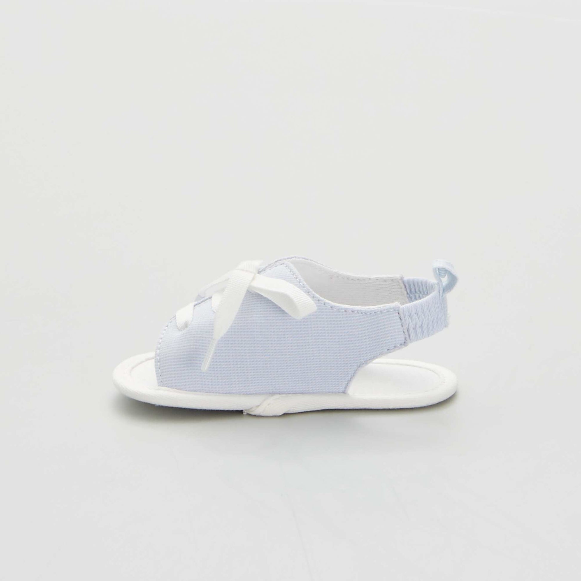 Sandales lastiques en voile de coton bleu gris