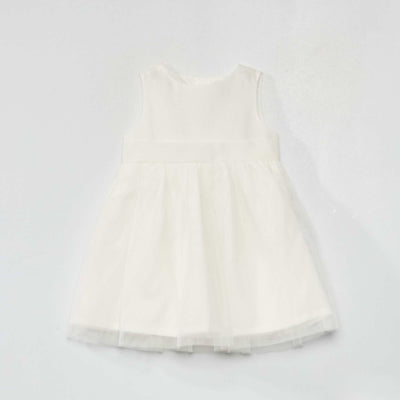 Robe en popeline de coton et tulle blanc