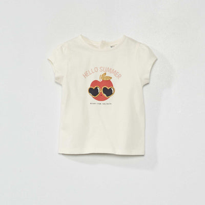 T-shirt manches courtes avec imprim Blanc