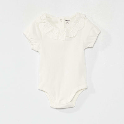 Body avec col fantaisie blanc
